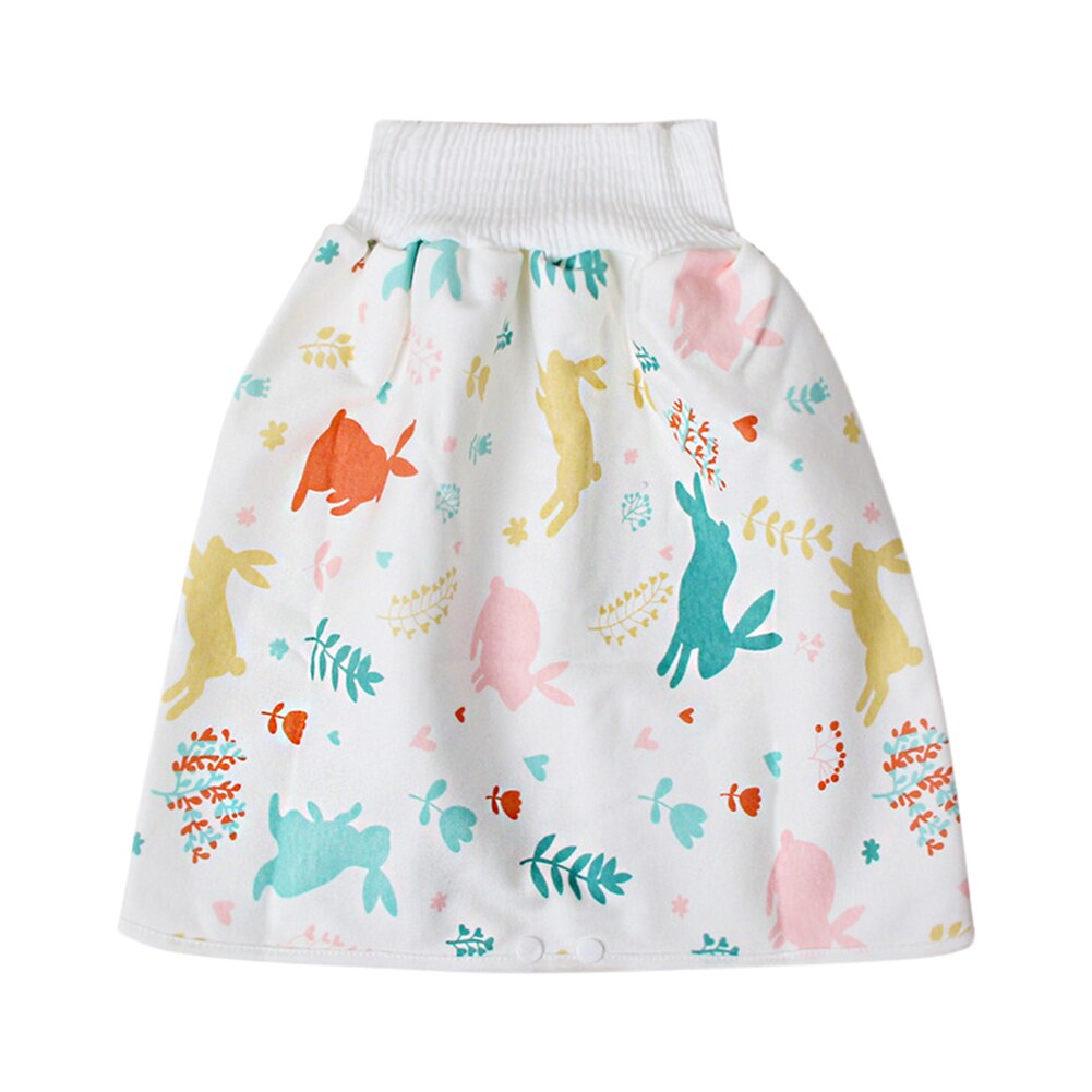 Cute Cartoon Baby Skirt Diapers TPU Waterproof Reusable Nappies Cloth Cotton Leak-proof Children Breathable Training Pants: Yellow / L