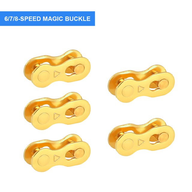 5Pairs Fietsketting Quick Link Bike Chain Quick Release Connector Mtb Racefiets Ketting Reparatie Tools Voor 6/7/8/9/10/11/12 Speed: Gold 6 7 8s