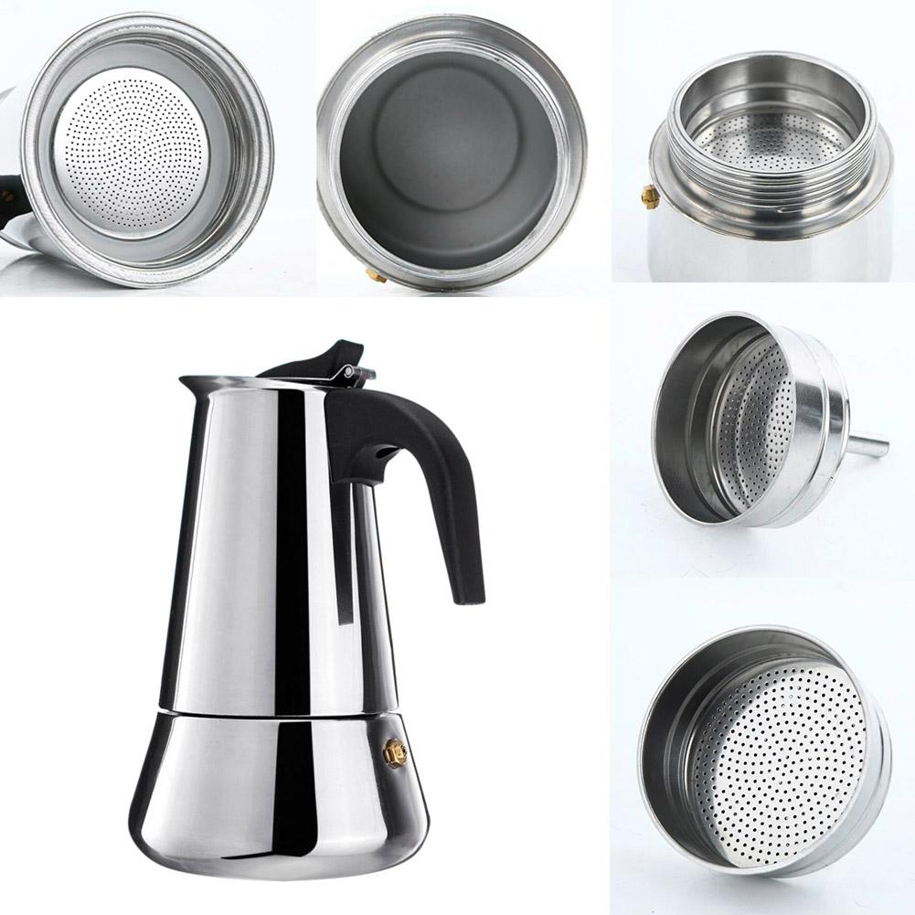 Cafetière en acier inoxydable,casserole, moka, café, bouilloire, lait, percolateur, accessoire de cuisine, geyser, brasseur