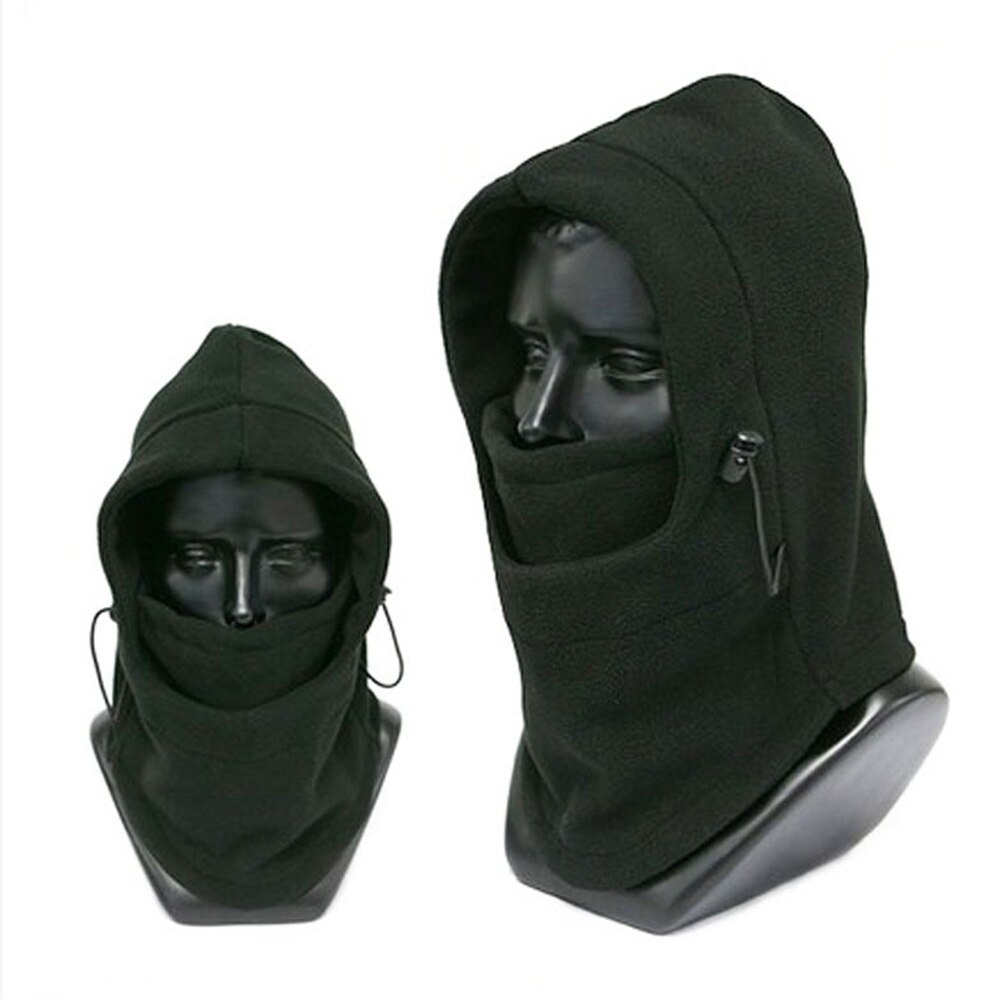 Sombrero de terciopelo para hombre y mujer, gorro cálido de nieve peludo con máscara, a la , a prueba de viento, Unisex: black