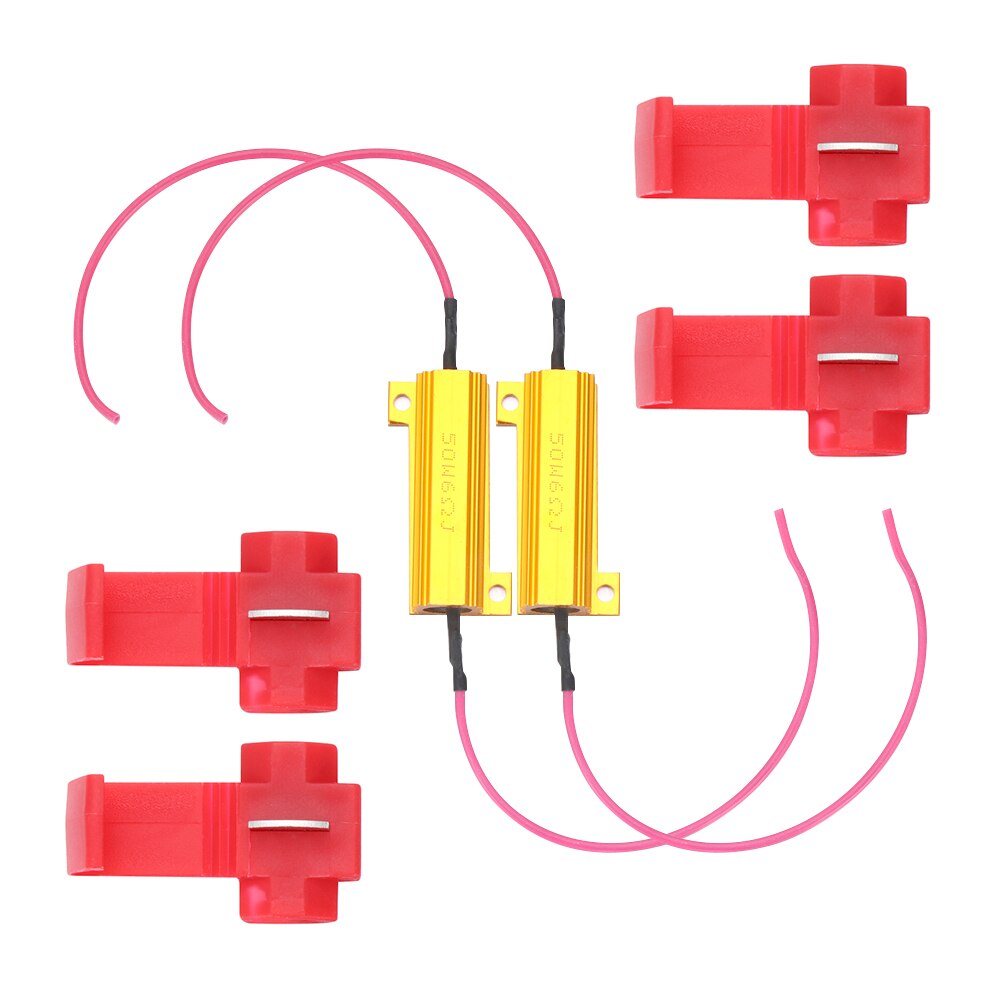 50w 6 ohm belastningsmodstand fix led pære hurtig hyper flash blinklys blink led fejl ledningsmodstand indvendigt kabel