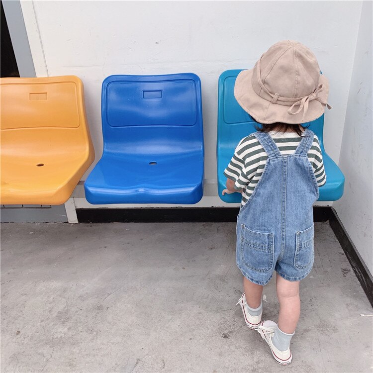 Bambini Tute e Salopette Shorts delle 2019 di Estate Nuovo Bambino Della Ragazza Della Bretella Del Denim Shorts Bambino Del Bambino Della Ragazza Dei Jeans Dei Capretti Dei Pantaloni Casual Shorts Pantaloni