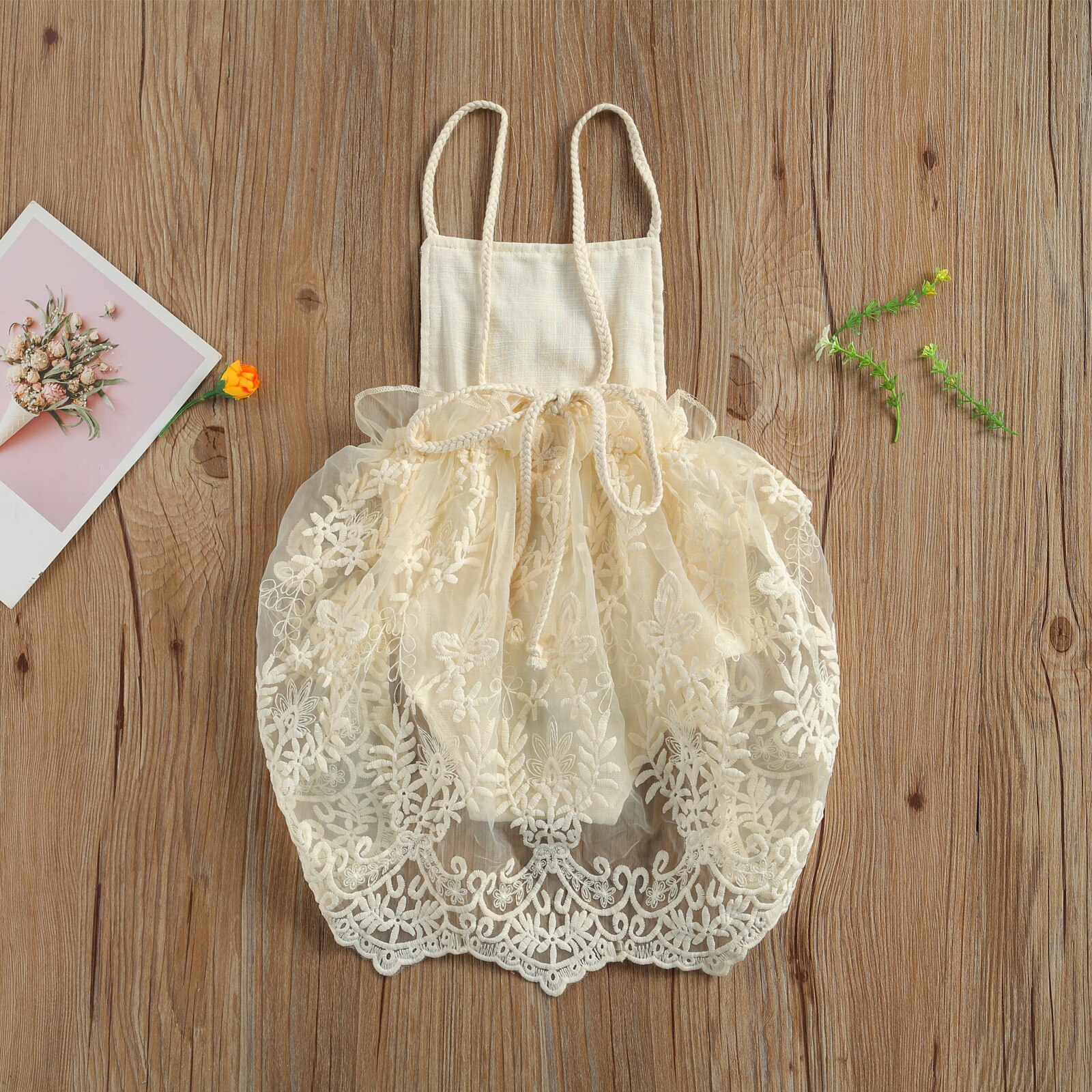 0-24m Baby-mädchen-jungen-strampler, einteilig, mit blumenmuster, spitze, perlenprint, ärmellos, rüschen