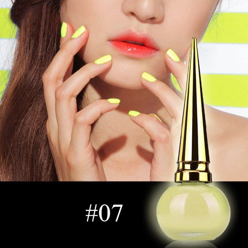 14ml vernis à ongles lumineux Fluorescente Non toxique vernis à ongles pour les femmes vernis liquide décor lueur dans la laque sombre: 7