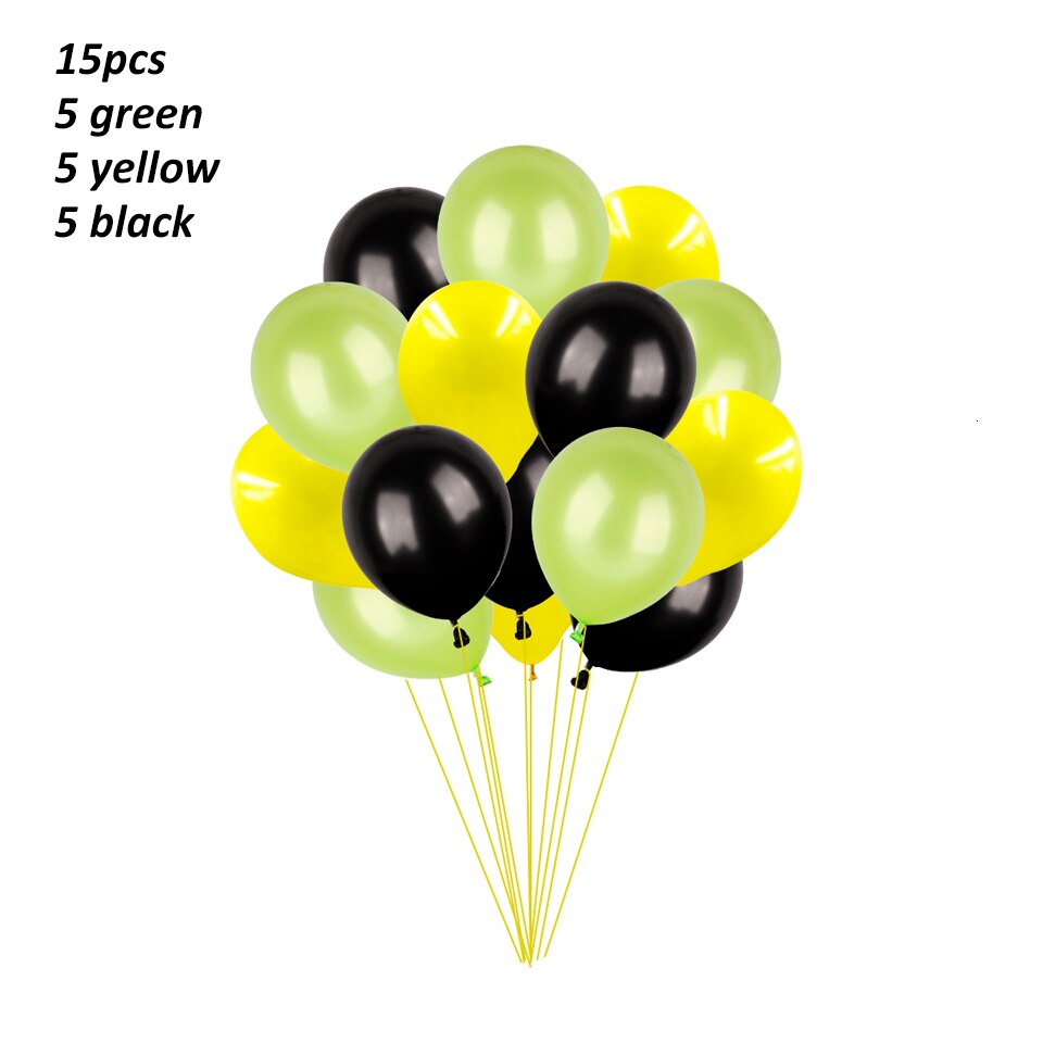 1 Set Of Farm Green Theme Engineering Car Happy Birthday Banner Tractor Party Decoration Truck Excavator Balloon Cake Topper: black yellow green