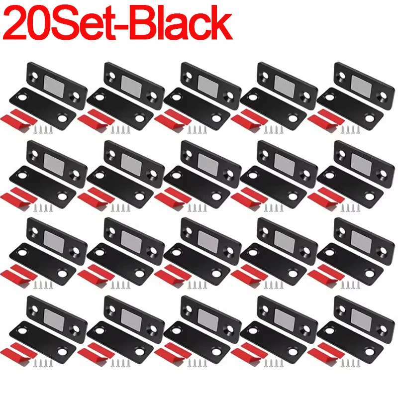 20/1Set Onzichtbare Magneten Kast Vangsten Sterke Magnetische Deurstopper Patch Lijm Meubels Lade Raam Deurdranger Klink: Transparant