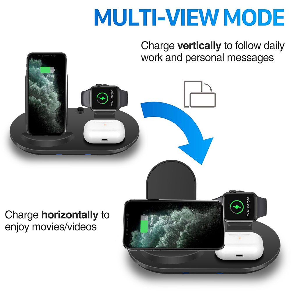 15W 3 in 1 Wireless Charger Dock Station For iPhone 12 11 XS XR X 8 AirPods Pro iWatch Apple Watch 6 SE 5 4 3 Qi Charging Stand