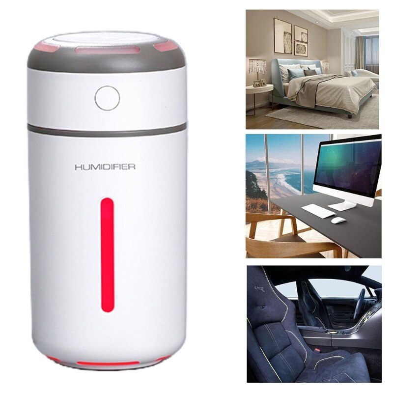 Portable 230ML Humidifier Ultrasonic USB Aroma Essential Oil Diffuser Air Purifier Freshener Romantic Color Night Lamp