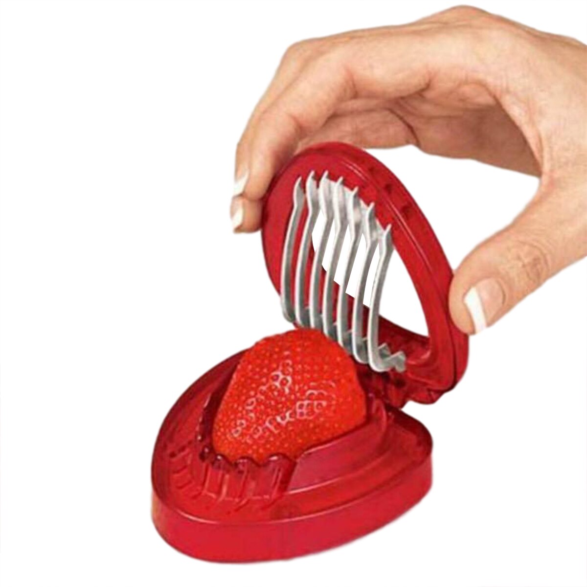 Fruitsnijder is eenvoudig, handig en gemakkelijk te gebruiken en gemakkelijk af te wassen. aardbeien-appelsnijder promotioneel