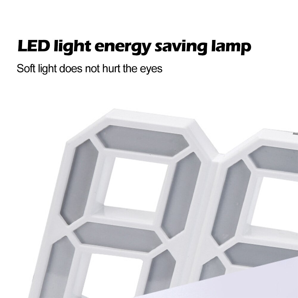 8 Shaped 3D Digital Table Clock Wall Clock LED Nightlight Date Time Display Alarm USB Home Decoration Livingroom