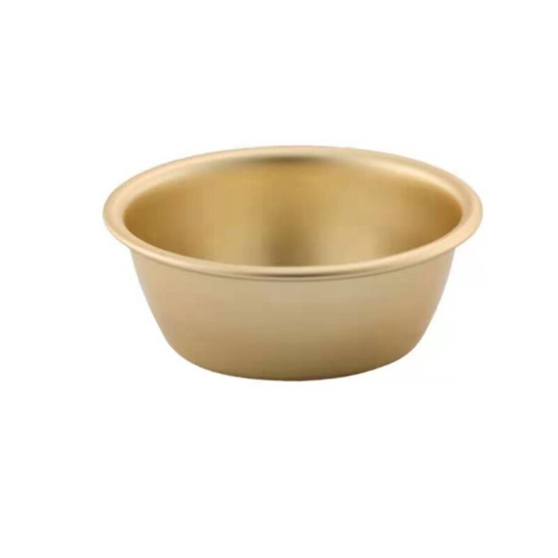 GXMA Korean Yellow Aluminum Bowl with Handle for Noodle Traditional Rice Wine Kitchen Cookware Camping Traditional Wine Bowls