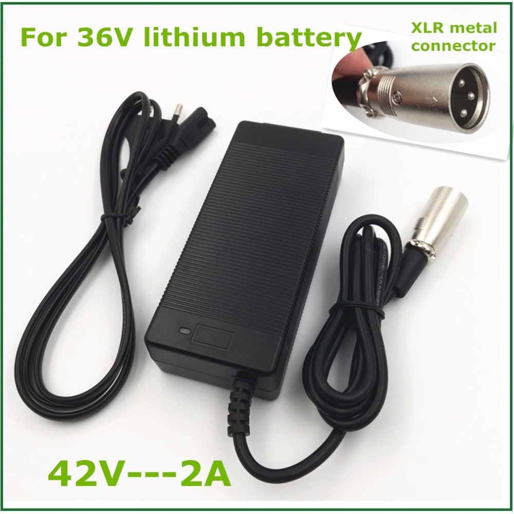 36 V charager 42V2A elektrische fiets lithium batterij oplader voor 36 V lithium batterij met XLR Socket/connector goede