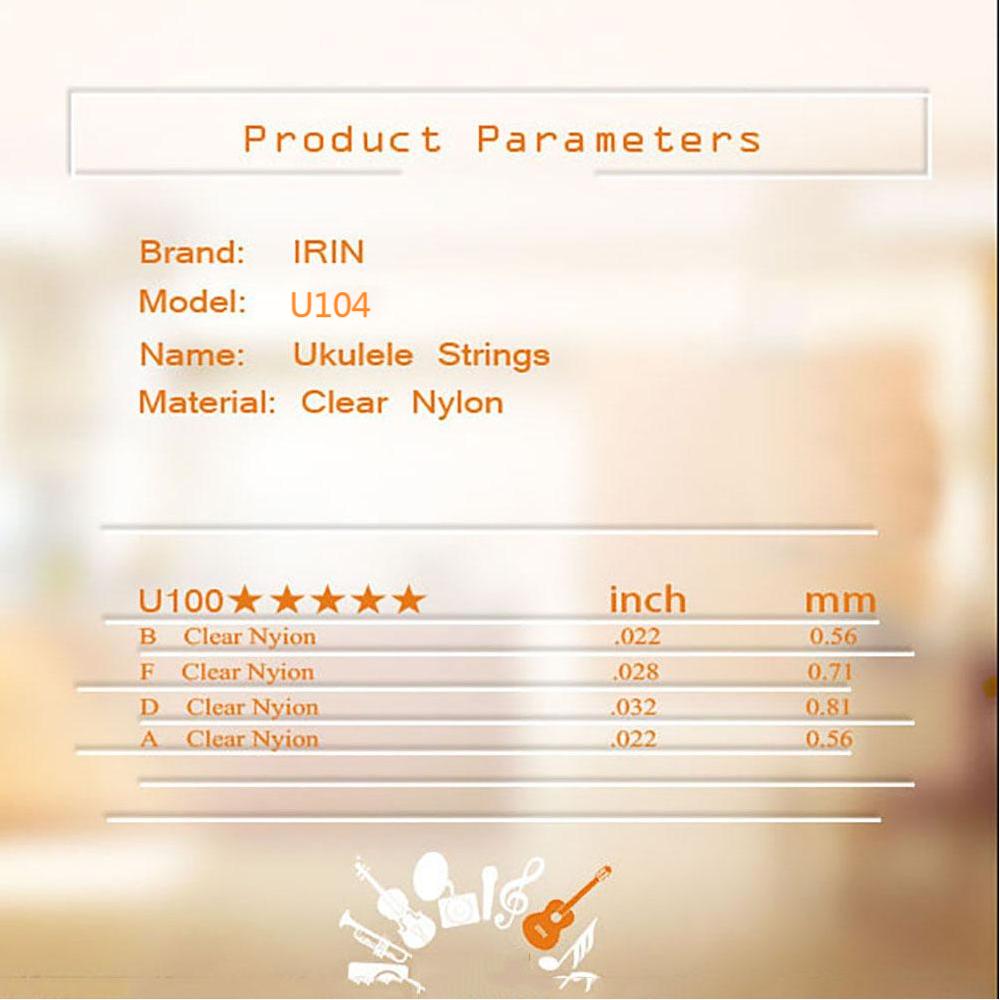 IRIN 4 Pcs/Set Soprano Ukulele Strings Colorful Nylon Musical Instrument Accessories 4 String Hawaii Guitar Replacement Parts