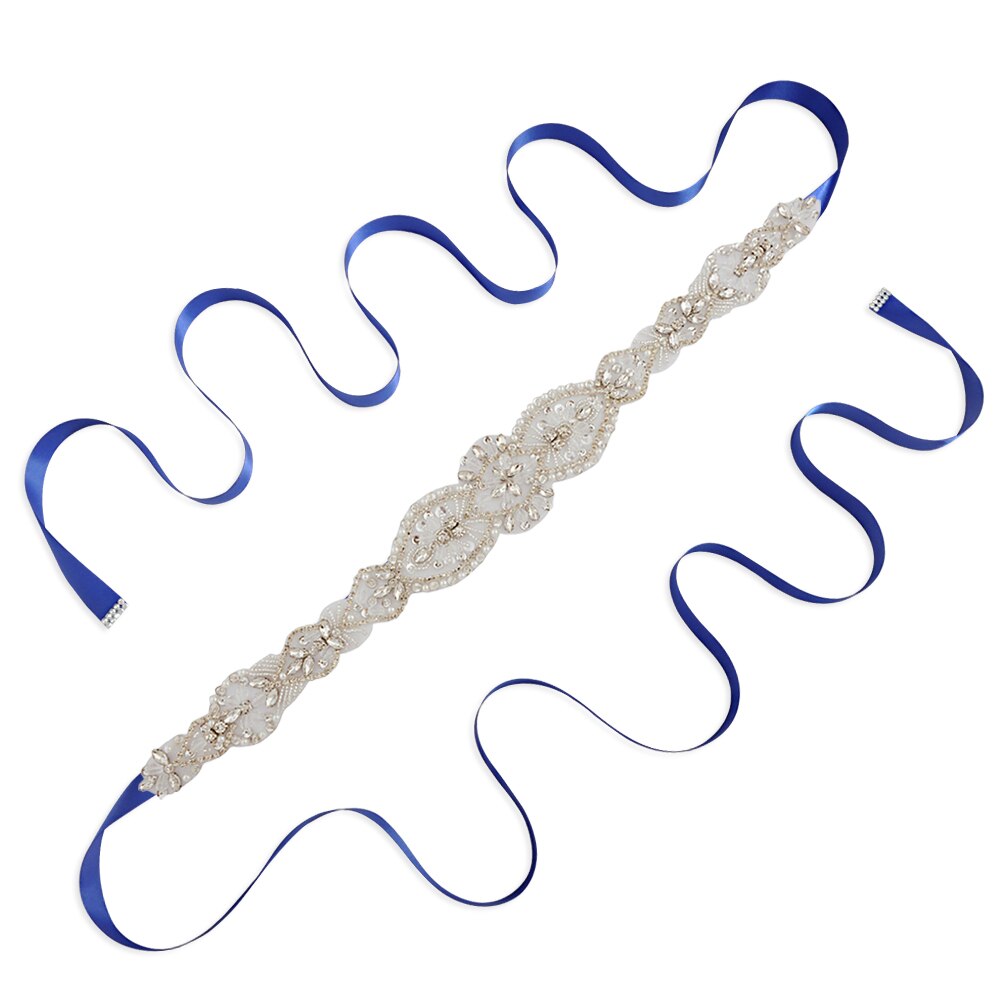 Trixy S234 Damesmode Rrhinestone Riemen Bruiloft Riemen Kralen Bridal Riemen Taille Riem Lint Riem Voor Bruiden Bruidsmeisjes: royal blue