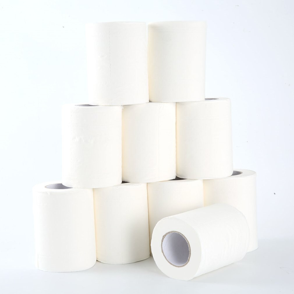 Home Bath Toilet Roll Paper Restaurant Hotel Roll Paper Household Toilet Paper Primary Wood Pulp Tissue Roll Paper 10 Rolls