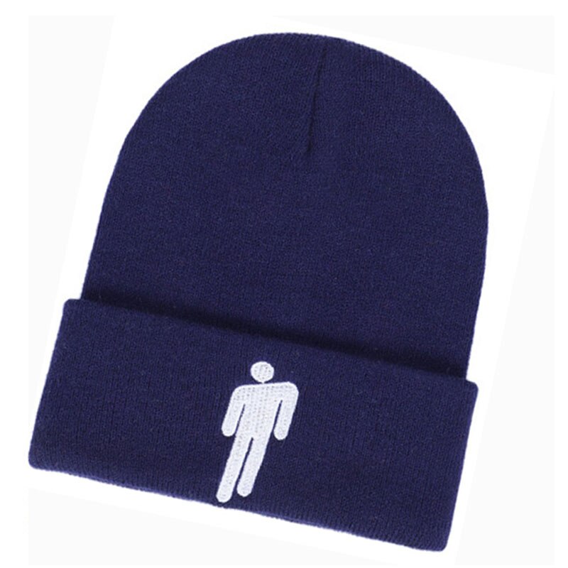 Beanie Hat Vrouwen Mannen Borduren Gebreide Warme Winter Hoeden Voor Vrouwen Mannen Effen Hip-Hop Casual Cuffed Mutsen Motorkap Toevallige: Navy