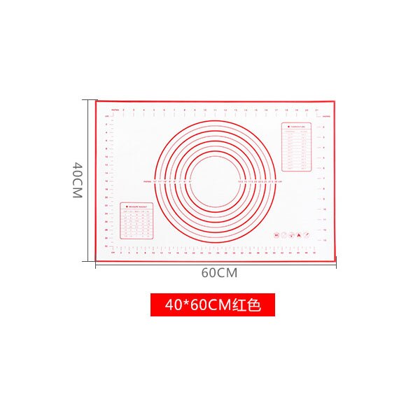 Feuille pour pâte à Pizza, pâtisserie, pâtisserie, ustensiles de cuisine, tapis de cuisson antiadhésif en Silicone: B-RED  -  60 x 40cm