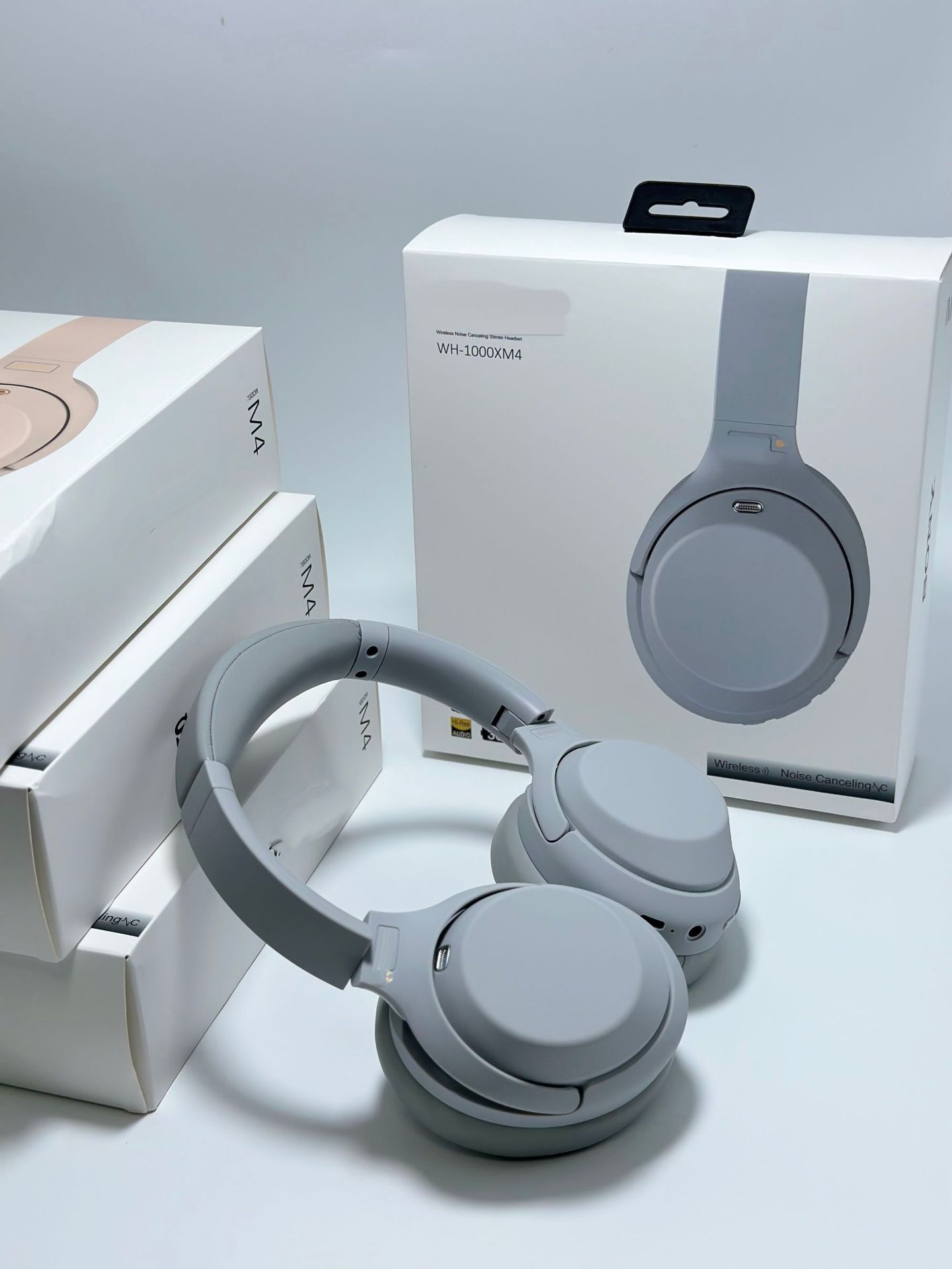 2025 Neue, hochwertige WH-1000XM4 am Kopf montierte kabellose Sport-Bluetooth-Kopfhörer mit kabellosem Vollohr-Anruf-Kopfhörer: WHITE