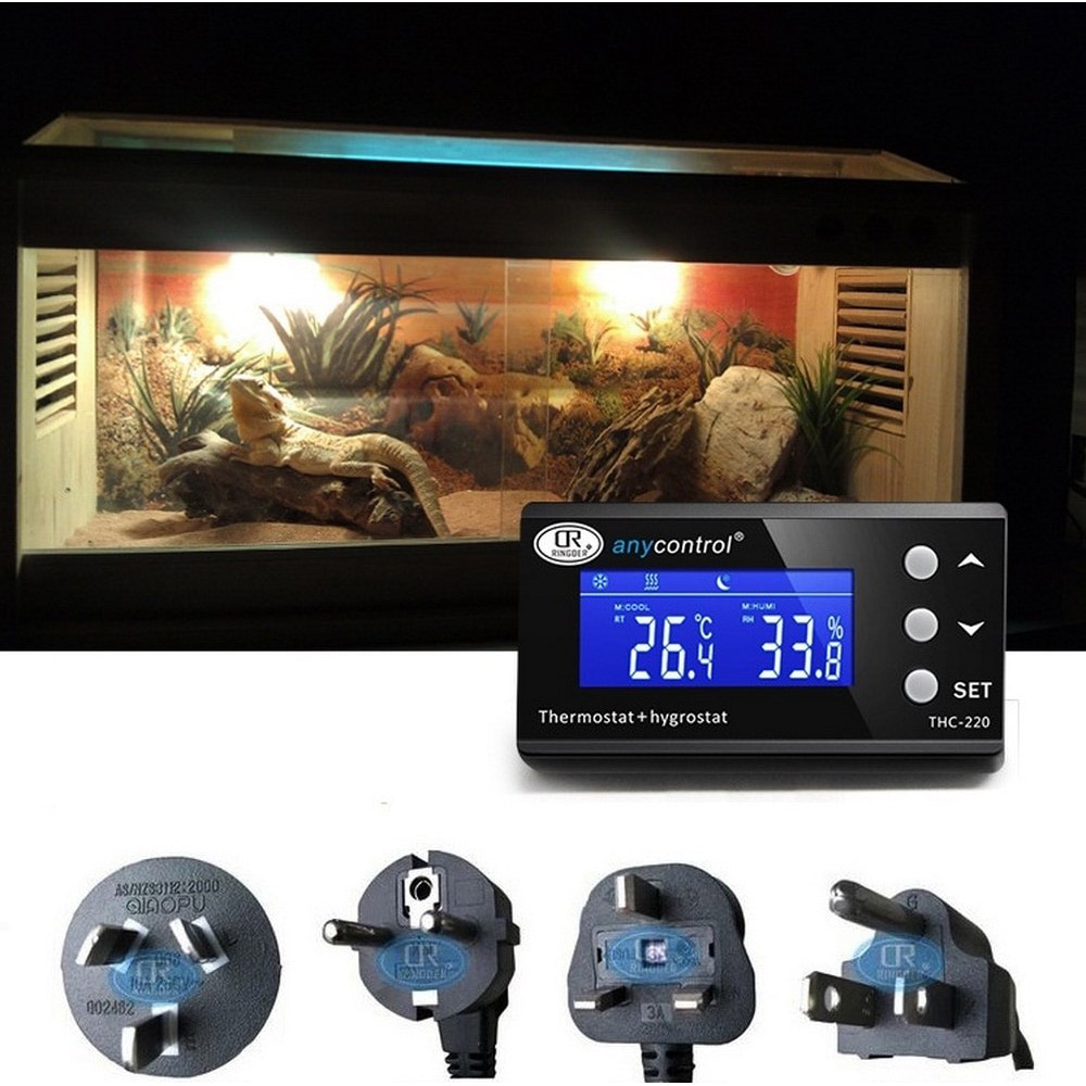 Kt4000 digital termostat akvarietermostat pet timing stikkontakt temperaturregulator vandtæt 2- trins opvarmning køletilstand