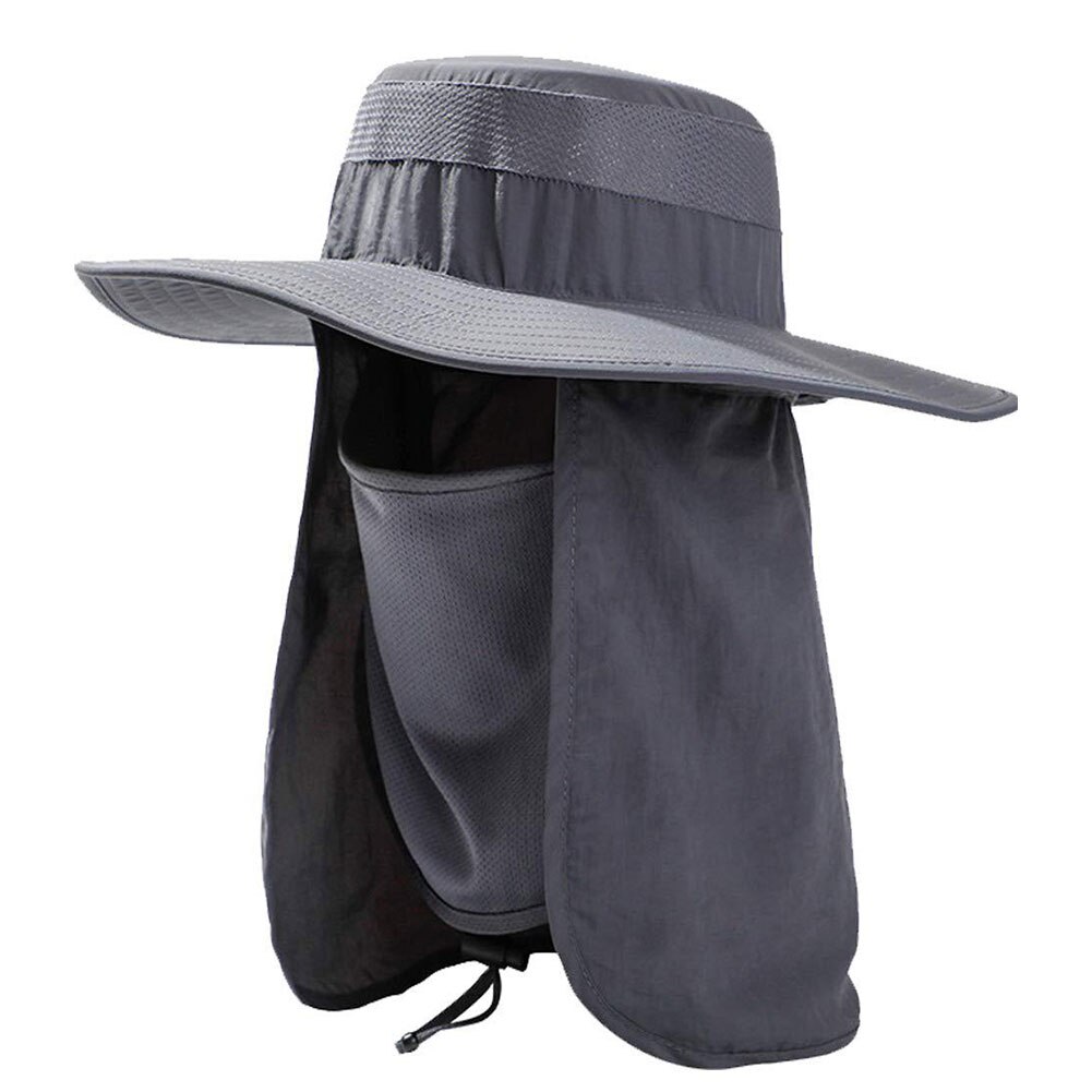 Chapeau de Protection contre le soleil pour hommes, casquette de Protection contre les UV pour le visage et le cou, pour Sport en plein air, randonnée, pêche: Gris foncé