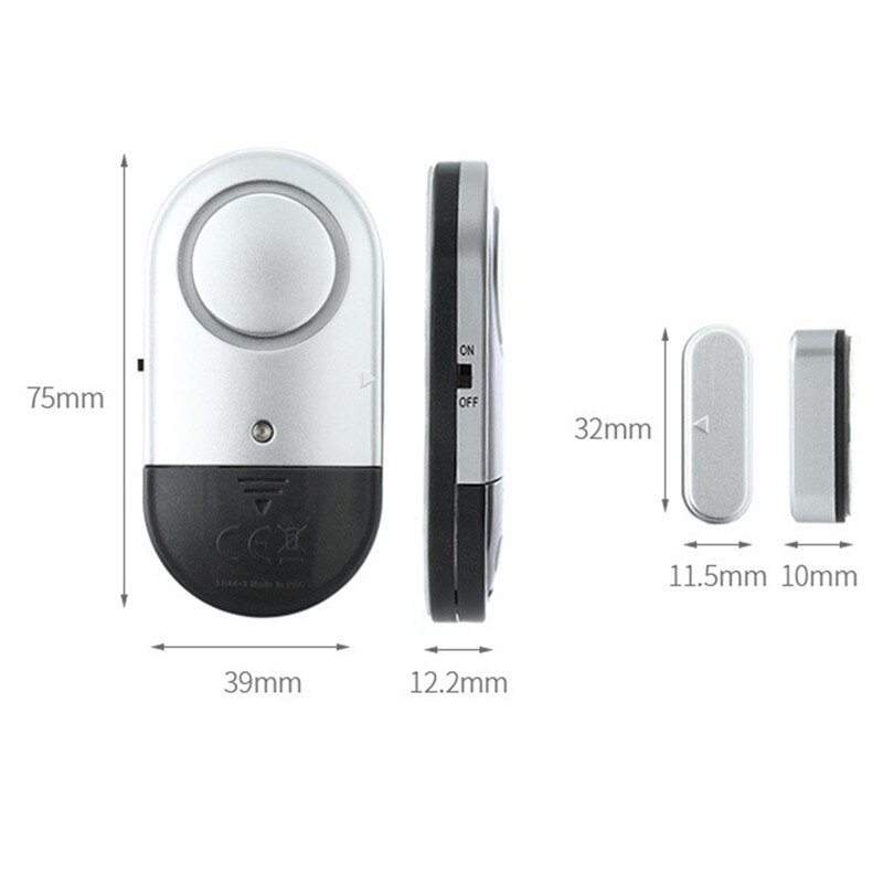 Door and Window Plastic Alarm System Kits, Door Magnetic Alarm with Double Faced Adhesive Tape, Prevention of Burglar Switch