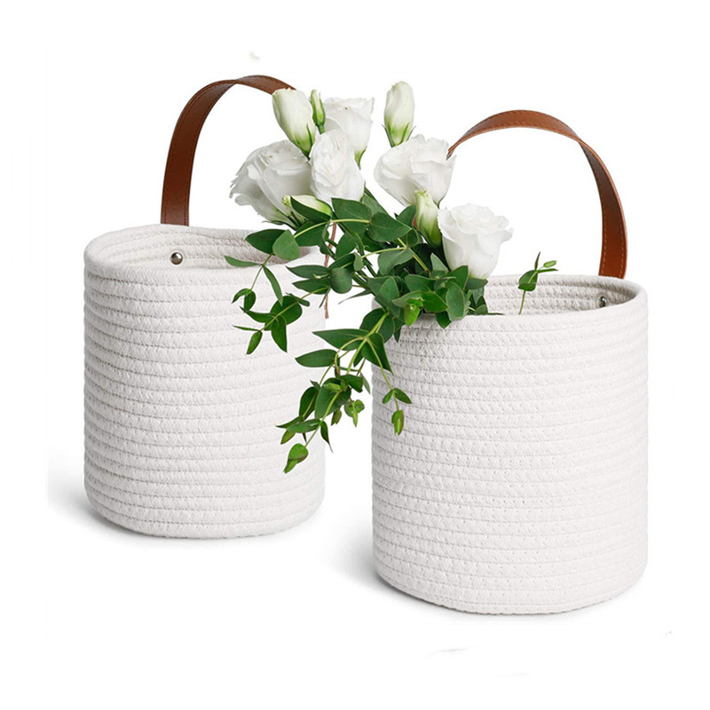 Woven Hanging Basket For Planters Rattan Wicker Baskets Garden Wall Decoration Wall-mounted Basket Storage Rack