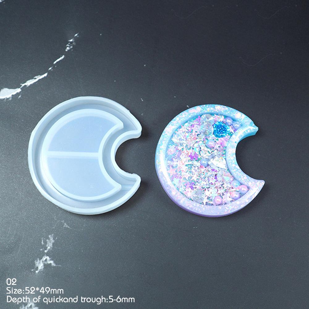 1PC Kreative Multi Geformt Silikon Formen DIY Schlüssel Kette Anhänger Erdbeere Shaker Silikon Formen Schmuck Machen Werkzeuge: Moon
