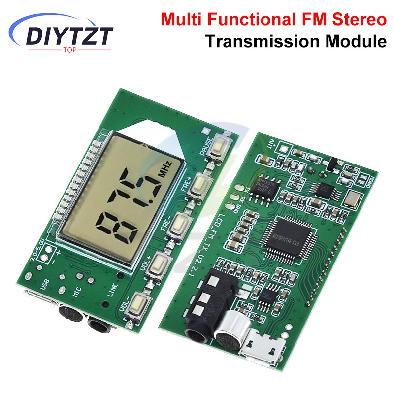 FM Transmitter Module FM Stereo Digital Transmitter Wireless Microphone Microphone Board 3V-5V FM Module 87.0MHz-108.0MHz