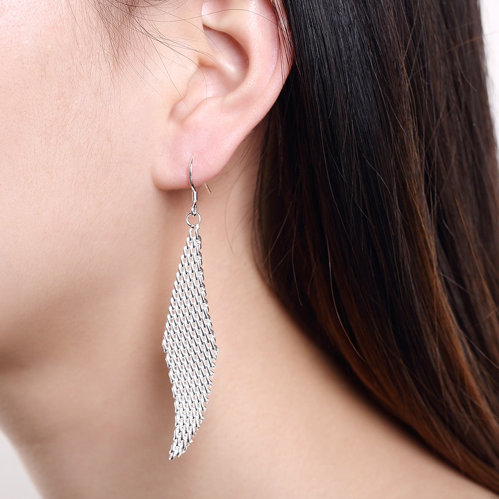 Originele 925 Sterling Zilver Netto Ketting Armbanden Oorbellen Voor Vrouwen Sieraden Sets Party Streetwear