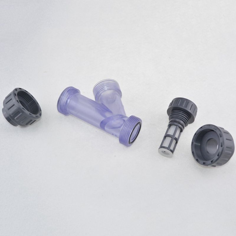 Transparent PVC Y-shaped filter fish tank PVC pipe connector irrigation filter garden water pipe connector