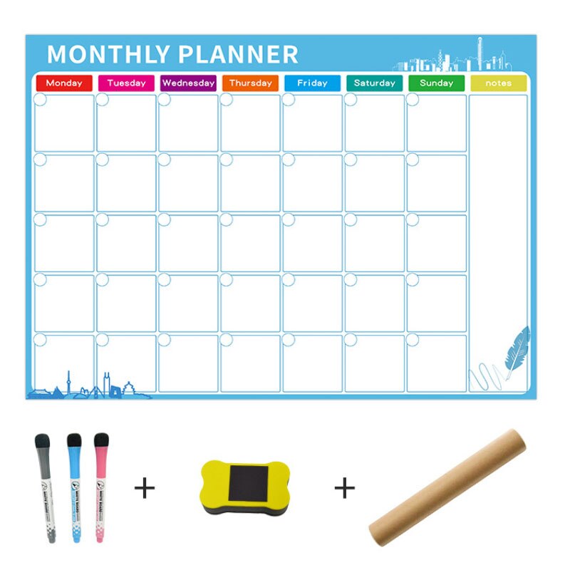 A3 Whiteboard Monthly Plan School Announcement Board DIY Magnetic Message Board Refrigerator Magnet Calendar Daily Planner: size1