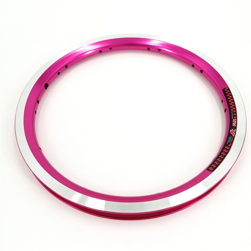 Litepro k-fun 16 tommer fælge 16 x 1.5/1.75 aluminiumslegering dobbeltvægsfælge 20 huls foldbare cykelfælge: Lyserød  -20h 1 stk