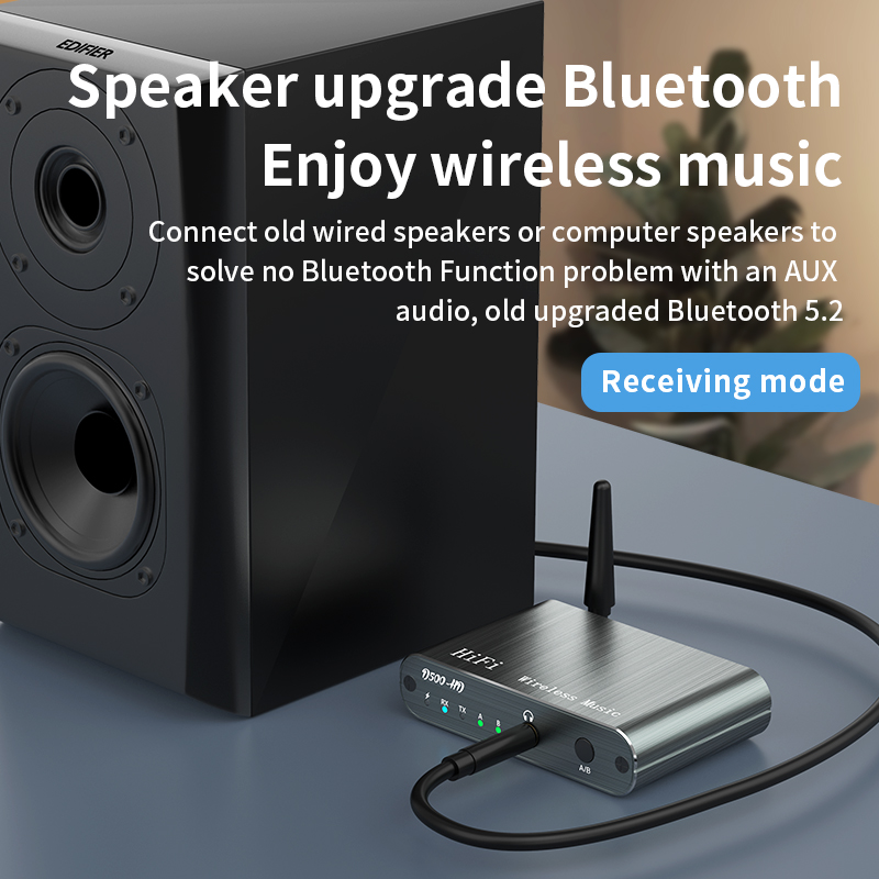 Tebe aptX-HD/LL Bluetooth 5.2 Audio-ontvanger Zender 3,5 mm Aux Draadloze HIFI Muziekadapter Ondersteuning Sluit 2-ontvangst