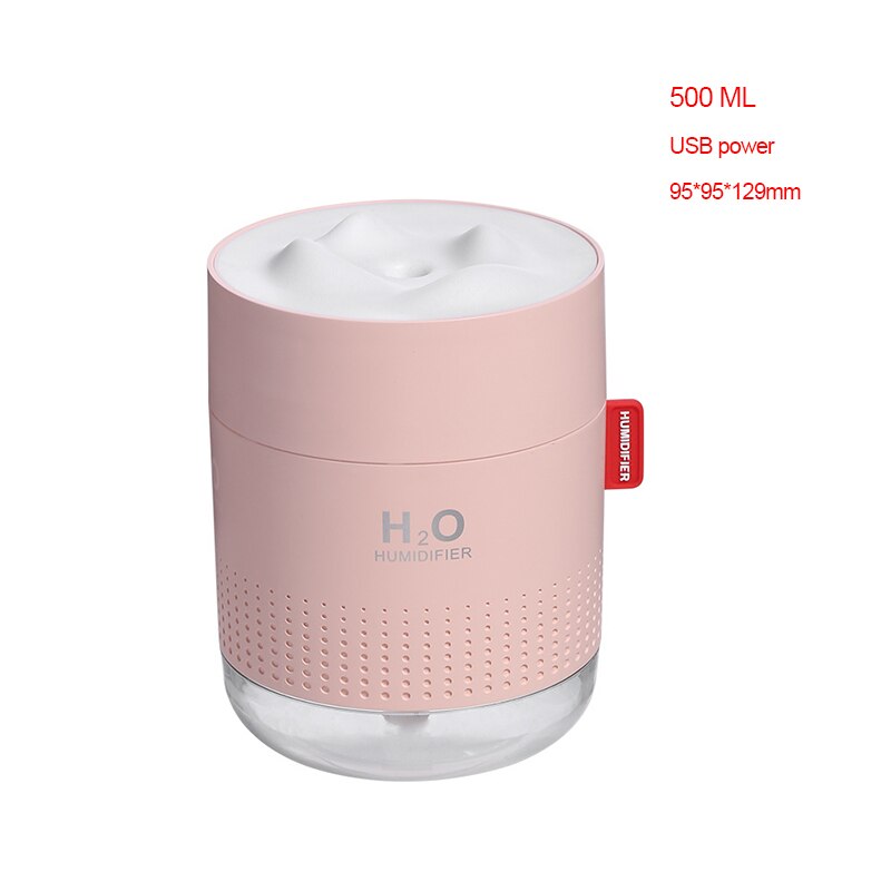 750ML Wireless Air Humidifier Diffuser Protable USB Rechargeable Mini Electric Cool Mist Humidifier With LED Night Light: 500ML pink sub