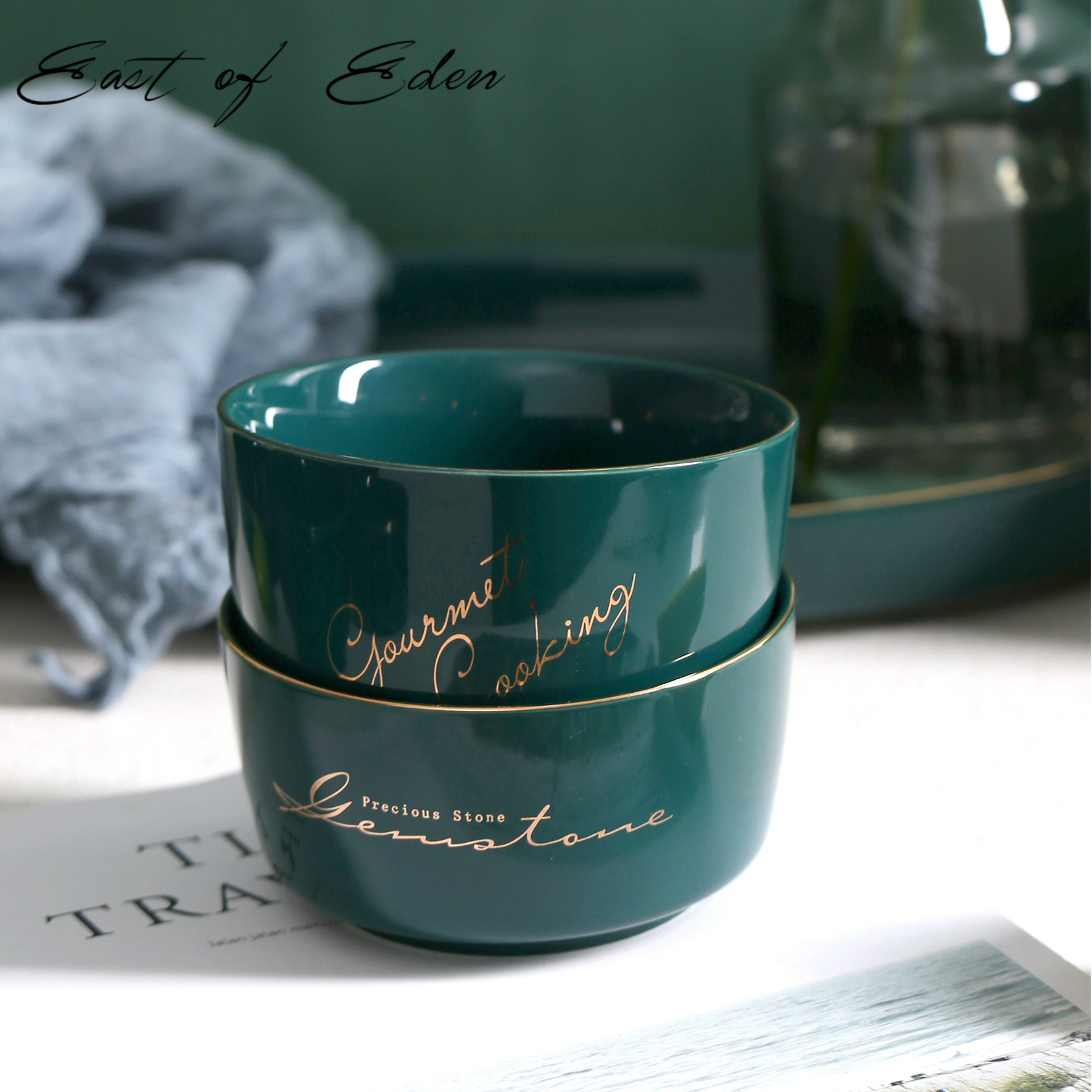 Oosten van Eden Nordic stijl servies groen Phnom Penh serie effen kleur kleine keramische kom ins servies
