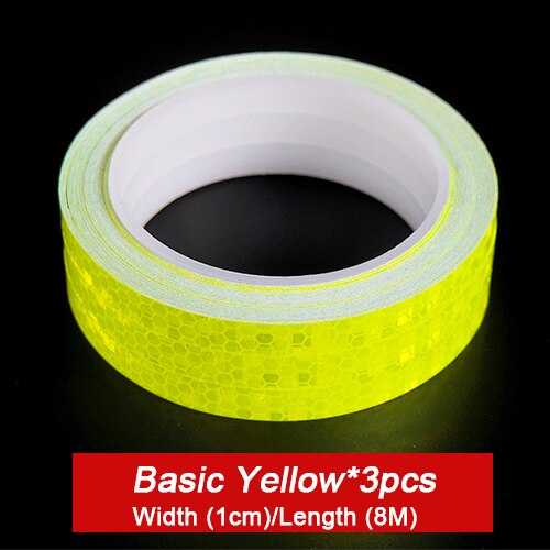 VICTGOAL Bike Stickers Decals Reflective Stickers Strip Bicycle Reflective Tape Sticker Bicycle Wheel Bike Bicycle Accessories: Yellow 1cm 3pcs