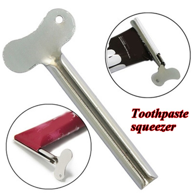 Metal Toothpaste Squeezer Tube Stainless Steel Multifunctional Facial Cleanser Toothpaste Tube Rolling Press Squeezer Dispenser