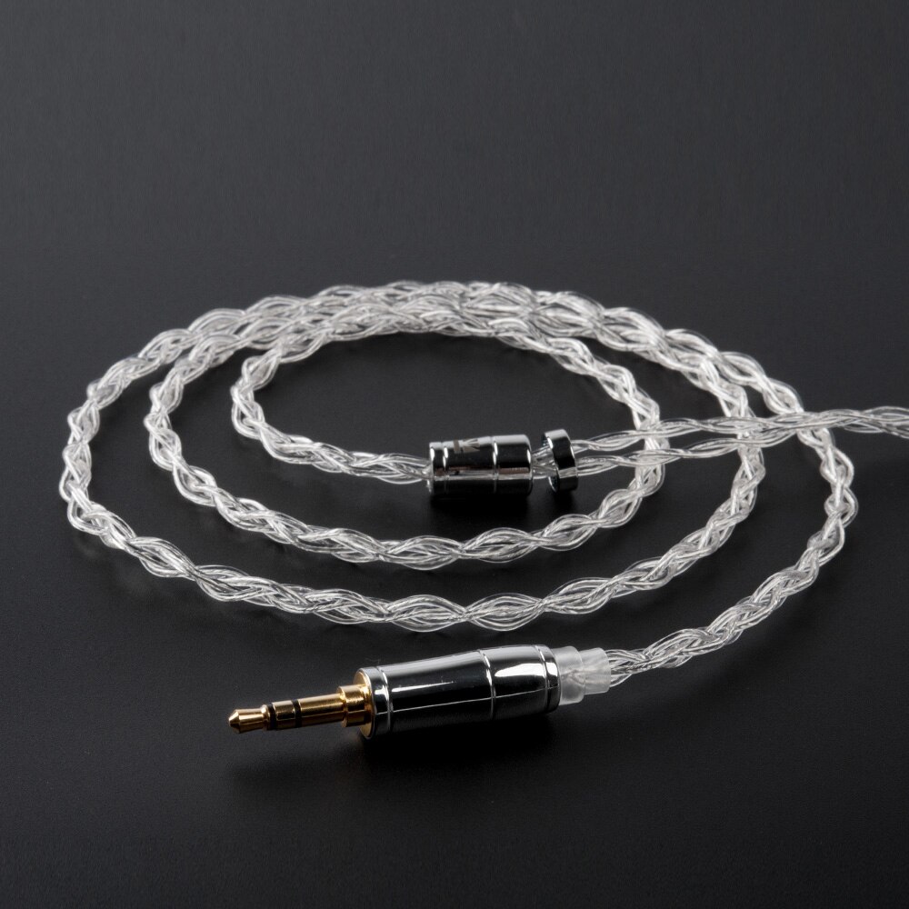 KBEAR limpid 4 Core 4N 99.99% Purity silver earphone cable 2PIN/TFZ/MMCX/QDC earbuds cable For KZ ZSN PRO ZSX KBEAR Diamond: 2 pin 3.5mm