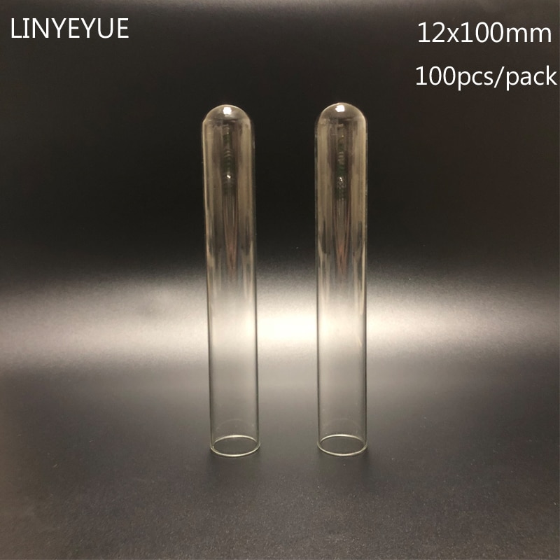 100 pieces/pack 12x100mm lab Glass Test tube U-shape Bottom Laboratory Glass Tube