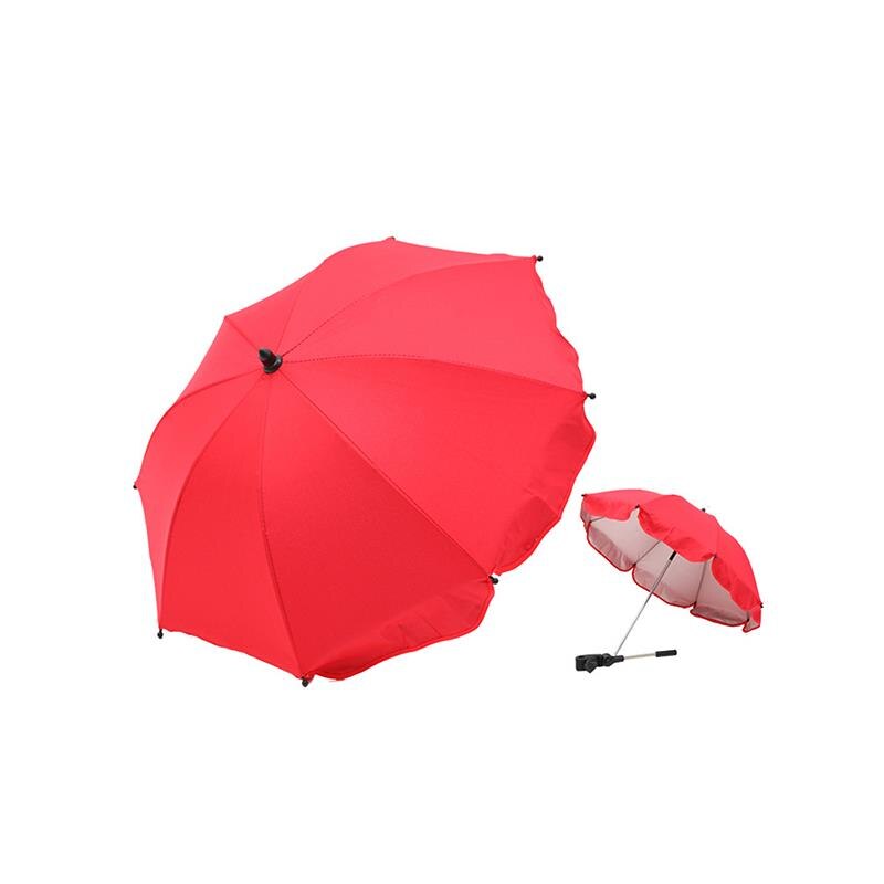 Seguro de manos libres ajustable desmontar parasol para cochecito protector solar, anti-UV de paraguas Clip cochecito de bebé de los niños al aire libre: Rojo