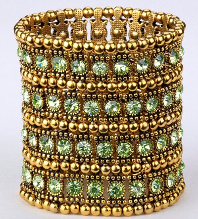 Multilayer stretch cuff bracelet women crystal wedding bridal jewelry B12 4 ROW antique silver color