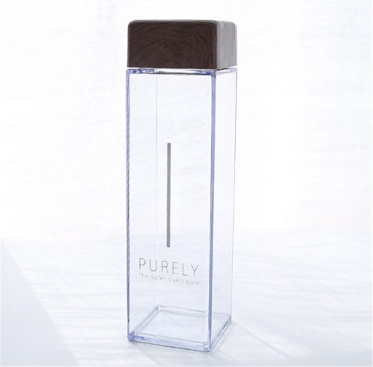 Eco-friendly 480ml Clear Square Plastic Water Bottle