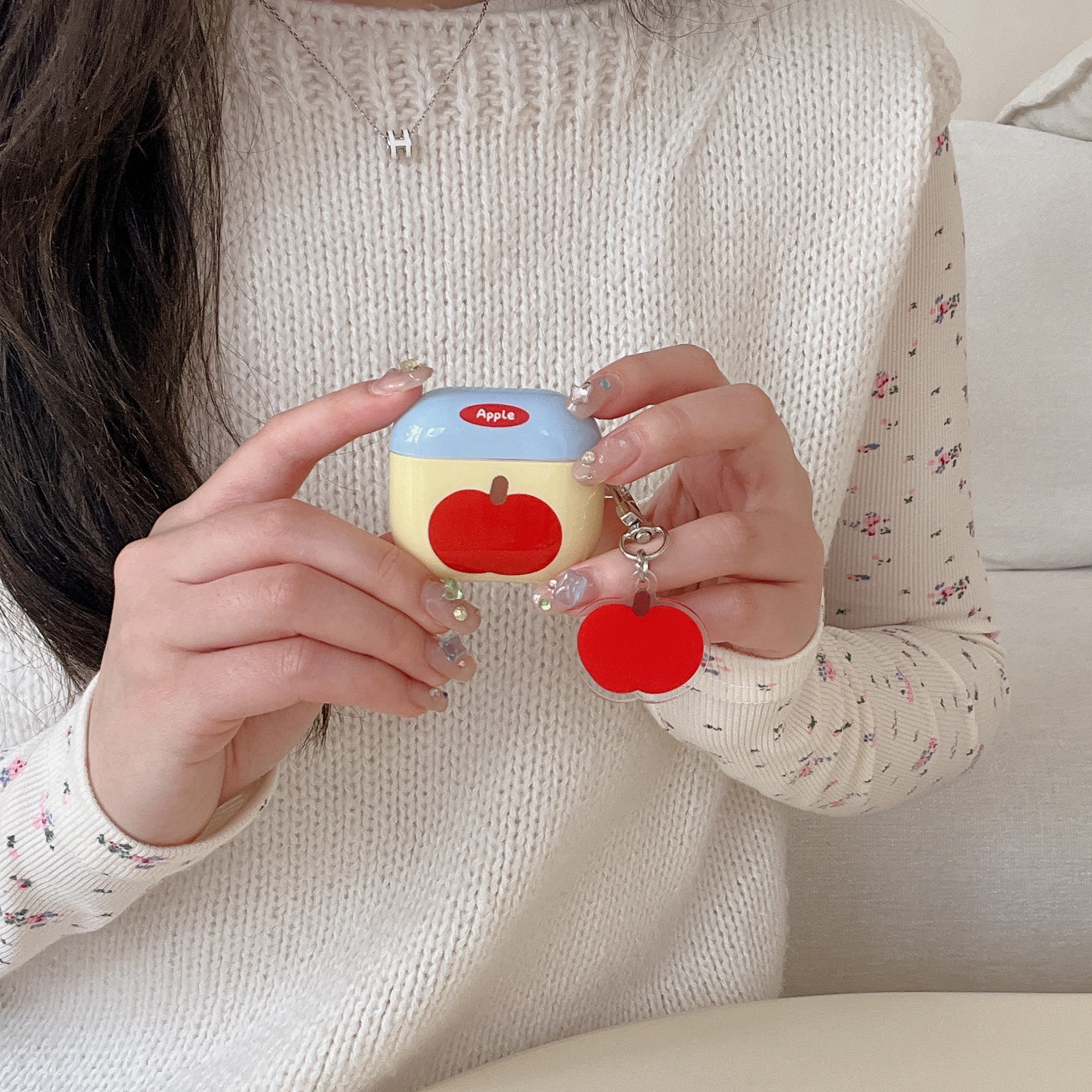IMD rouge Apple modèle étui pour écouteurs avec pendentif pour Apple Airpods 1 Airpods 2, Pro/pro2 Airpods 3 Airpods 4