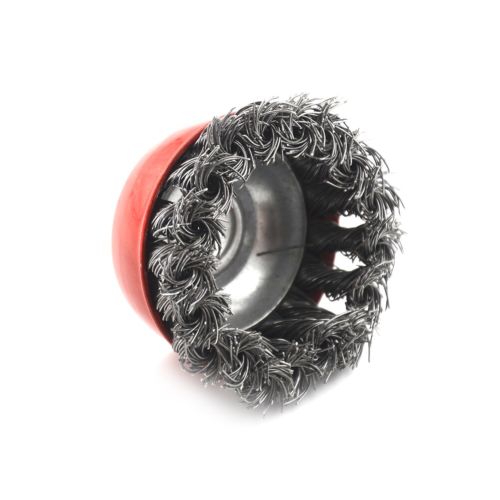 75mm 3" Steel Wire Wheel Knotted Cup Brush Rotary Steel Wire Brush Crimp Cup Wheel For Angle Grinder