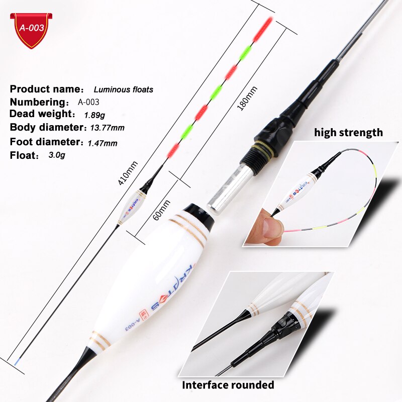 1pcs Fishing Float LED Electric Float Light + Battery Deep Water Float Fishing Tackle Bobber Fishing Gear With electrons CR425: A03