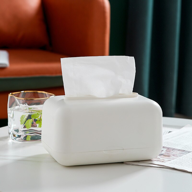 Porte-serviettes en papier doré, boîte à mouchoirs de cuisine, organisateur d'ornement artisanal, porte-serviettes de bureau: White