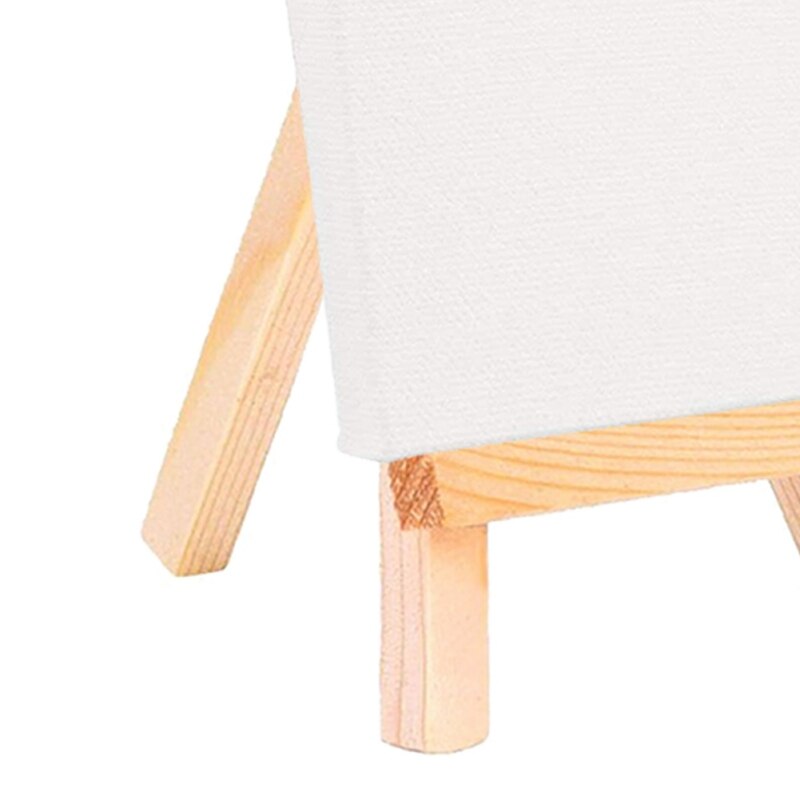 Wooden Mini Easel White Canvas Children Hand Painting Cloth Household DIY Painting Supplies