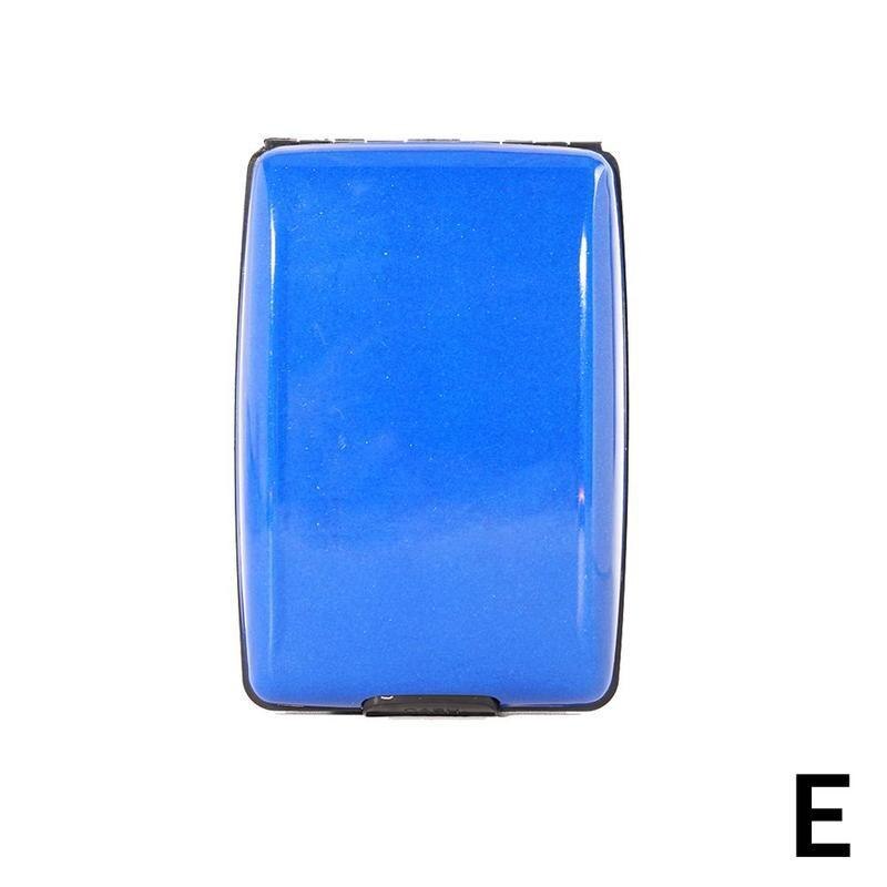 Porte-cartes en alliage d'aluminium RFID porte carte bancaire pour hommes et femmes, étui portefeuille pour cartes de visite F5Z4: blue