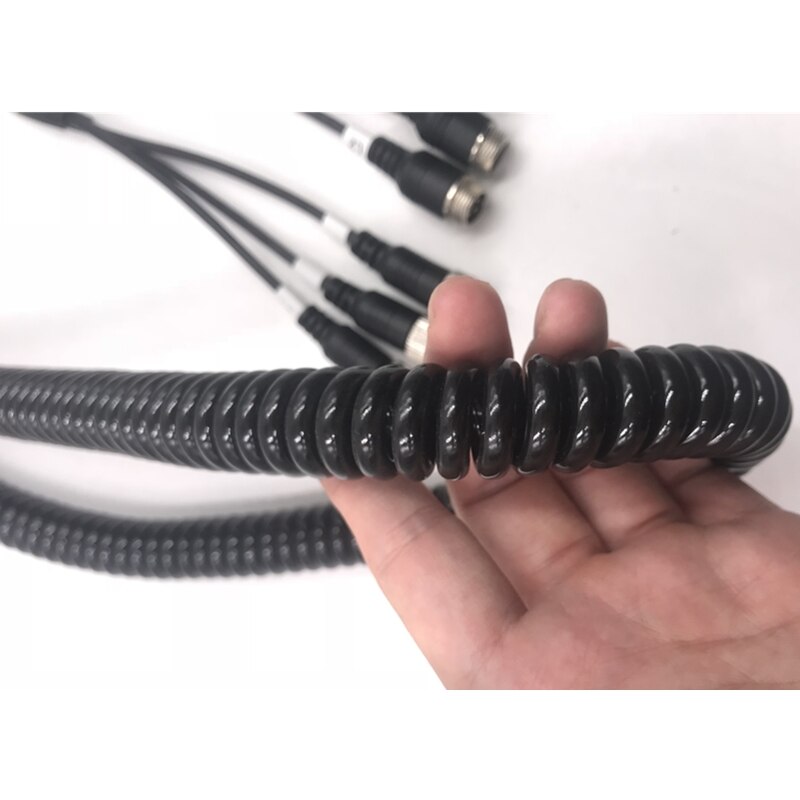 Vehicle aviation connector extension cables spring cable mobile dvr Mdvr connecting camera Wire Factory