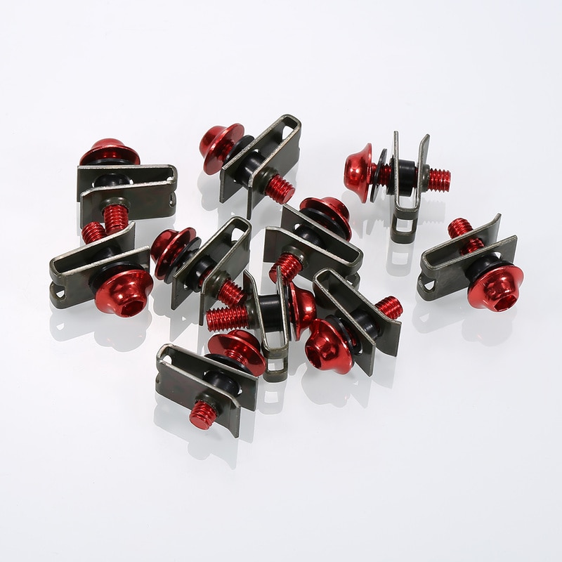 10pcs M5 5mm Auto Shell Screw Aluminium Bolts Fastener Clips Screw Spring Nuts Car Motorcycle Fairing Bolts Fastener Clips